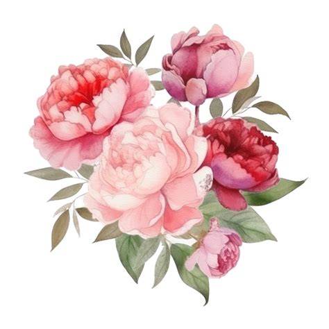 Watercolor Peony Flower 22918193 Png