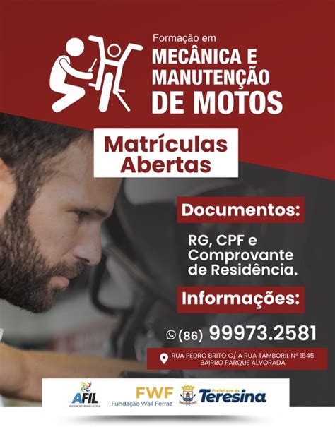 Fwf Está Com Inscrições Abertas Para O Curso De Mecânica E Manutenção