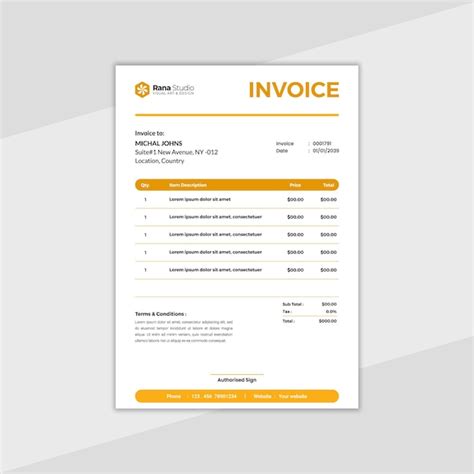 Premium Vector Minimal Professional Business Invoice Design Template