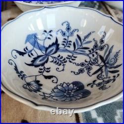 Vintage Blue Danube Japan Blue Onion Floral Set Of Coupe Cereal Bowls