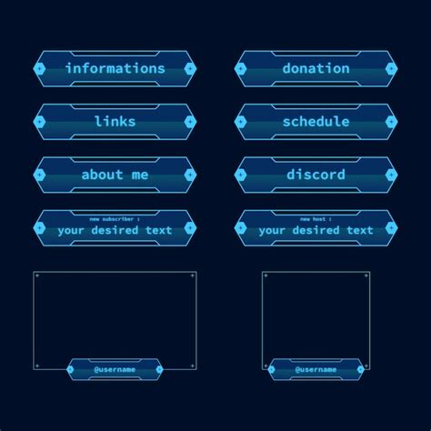 Twitch Stream Panels Pack Free Vector