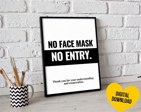 Face Mask Sign Printable Face Mask Required Printable For Etsy