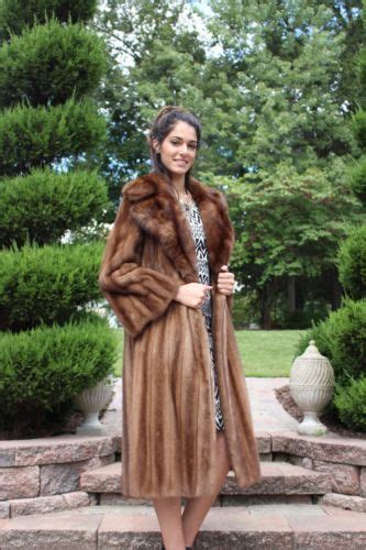 Sz Large Luxurious Revillon Paris Sable Mink Full Length Coat Saks