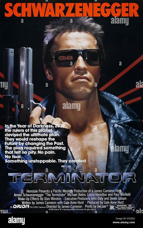 ARNOLD SCHWARZENEGGER POSTER, THE TERMINATOR, 1984 Stock Photo - Alamy