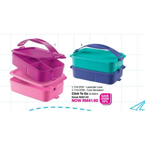 Tupperware Click 2 Go Lunchbox Shopee Malaysia