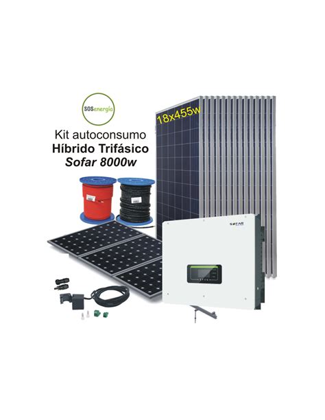 Kit híbrido trifásico 8000w Sofar Autoconsumo Red