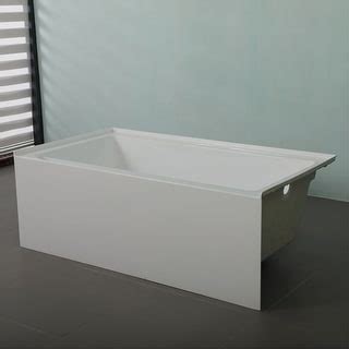 Acrylic Skirted Bathtub Contemporary Apron Front Soaking Tub White