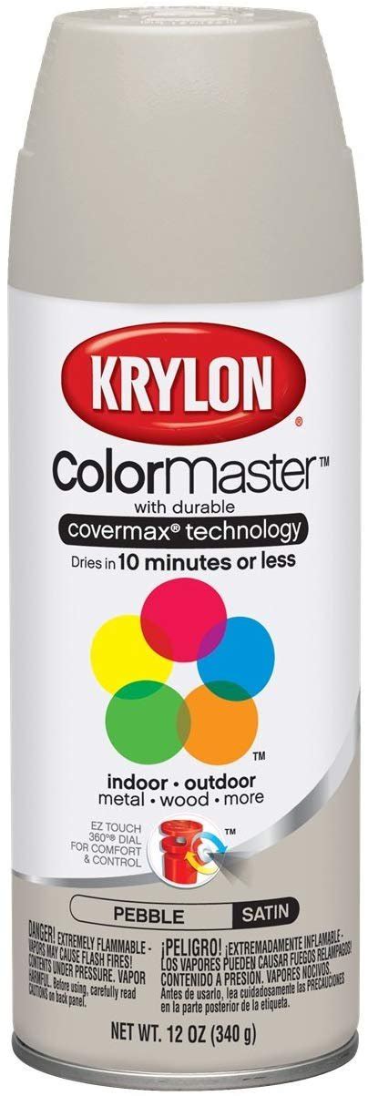 Krylon K05352007 ColorMaster Paint + Primer, Satin, Pebble, 12 oz ...