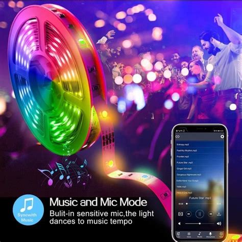 Bande Lumineuse Led Alexa Rvb De 10 M Avec Télécommande Pour Chambre À