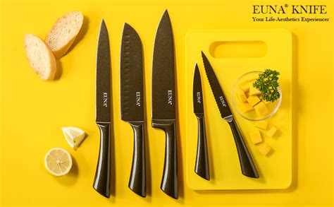 EUNA 5 PCS Kitchen Knife Sets Professional Sharp Chef S Knives Set With