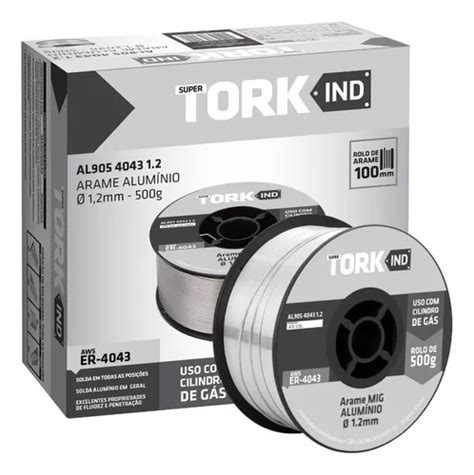 Arame De Solda Mig Aluminio Uso Gás 1 2mm Rolo 0 5g Tork