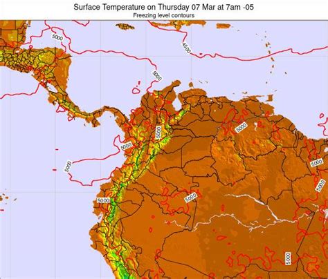 Colombia Surface Temperature On Friday Mar At Pm Cot