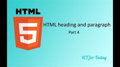 Html Bangla Tutorial Part Html Heading And Paragraph Ict For