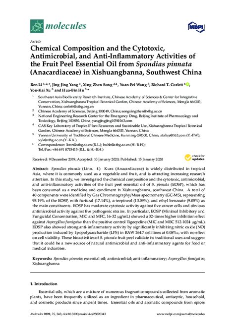 Pdf Chemical Composition And The Cytotoxic Antimicrobial And Anti