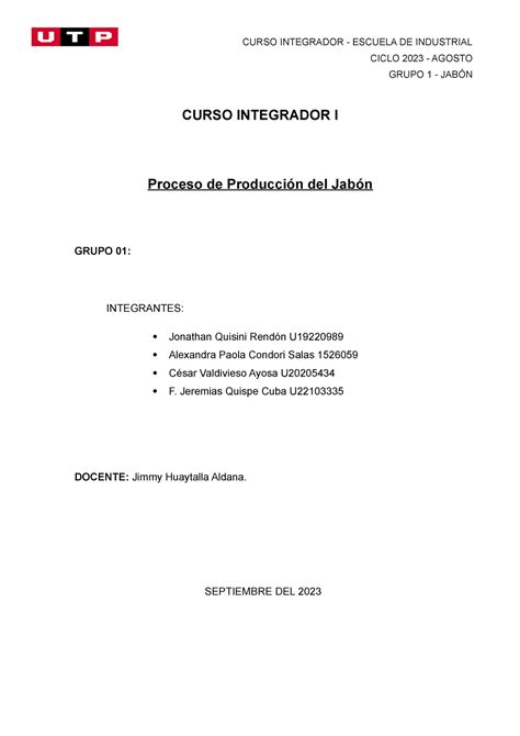 Grupo 1 Semana 05 CON Preguntas CICLO 2023 AGOSTO GRUPO 1 JABÓN