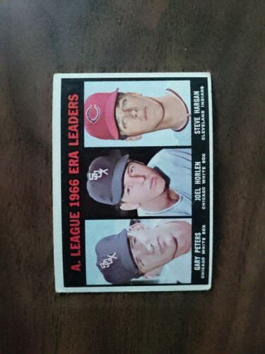 Gary Peters Joel Horlen Steve Hargan 1967 Topps AL ERA Leaders Baseball