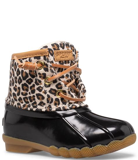 Sperry Girls Saltwater Animal Print Cold Weather Duck Boots Toddler