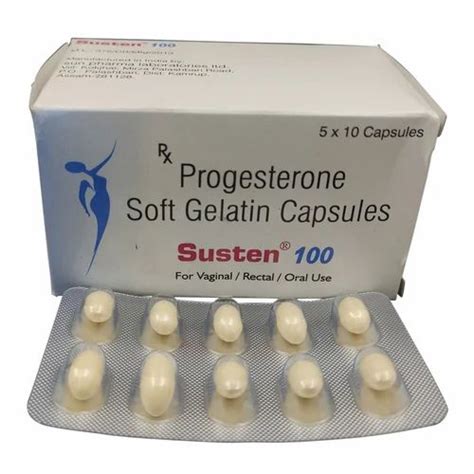 Progesterone Susten 100 Mg Packaging Type Strip Packaging Size 10