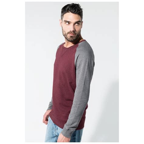 Kariban Sweat Shirt Bio Bicolore Col Rond Manches Raglan Homme