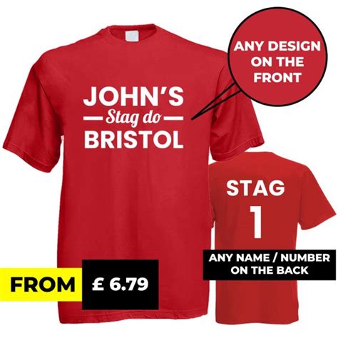 Personalised Stag Do Printed T Shirt Ilford Redbridge Essex Cheap