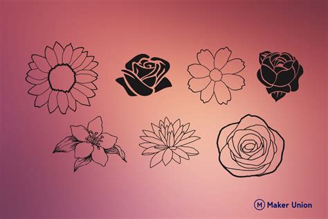 Flowers Free DXF Files Maker Union