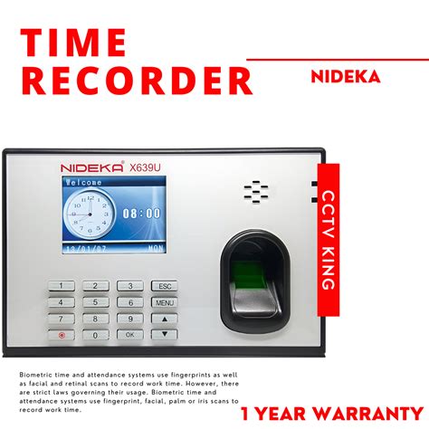 High Quality NIDEKA X639 Biometrics Time Attendance Keeping Machine