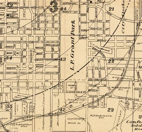 Map Of Atlanta Old Map Restored Archival Fine Print Of Etsy