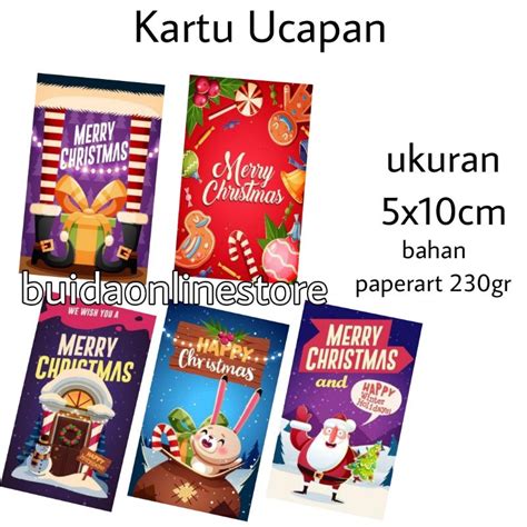 Jual Kartu Ucapan Natal Merry Christmas Card Dekorasi Hampers Parcel