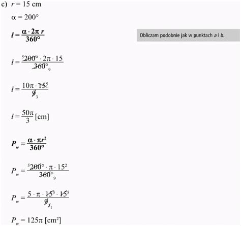 Długość łuku Pole wycinka Matematyka Opracowania pl