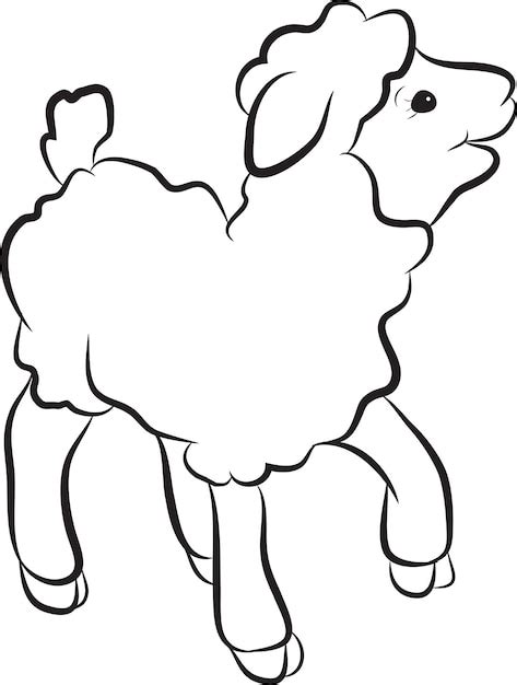 Premium Vector Black And White Clipart Sheep