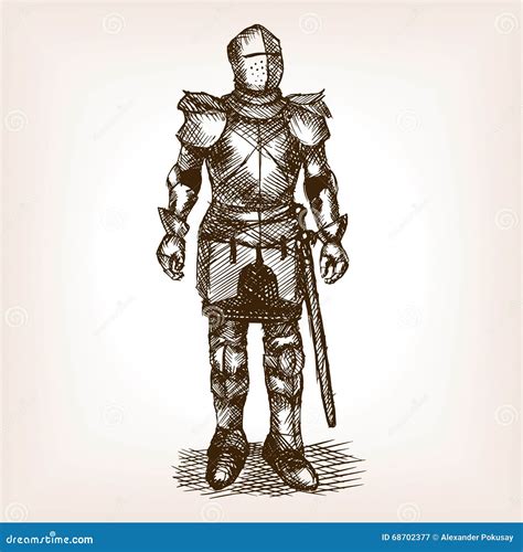 Knight Armour And Sword Sketch Vector Stock Illustration Illustration