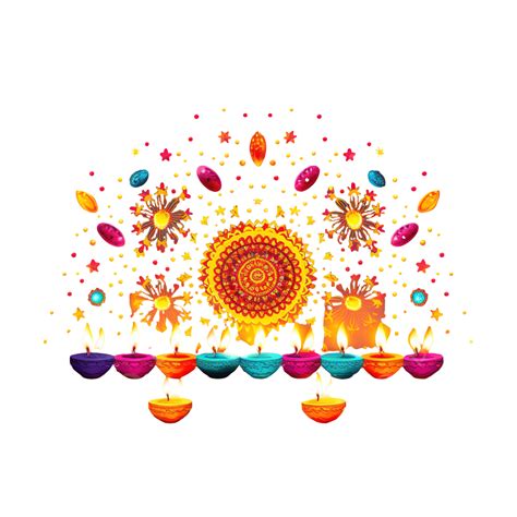 Happy Diwali Greeting Card With Glowing Festival Lights Diwali Lantern