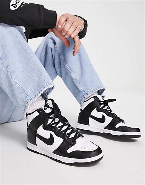 Nike Dunk High Retro Sneakers In White And Black Asos