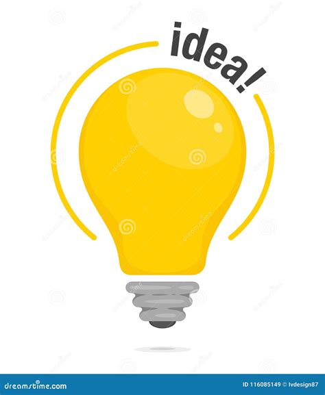 Lightbulb Of Idea Yellow Glowing Light Bulb Symbol Of Idea Solution