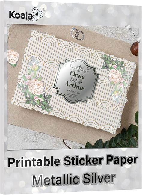 Koala Printable Silver Sticker Paper For Inkjet And Laser Printers 20