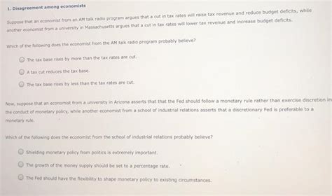 Solved Disagreement Among Economists Suppose That An Chegg
