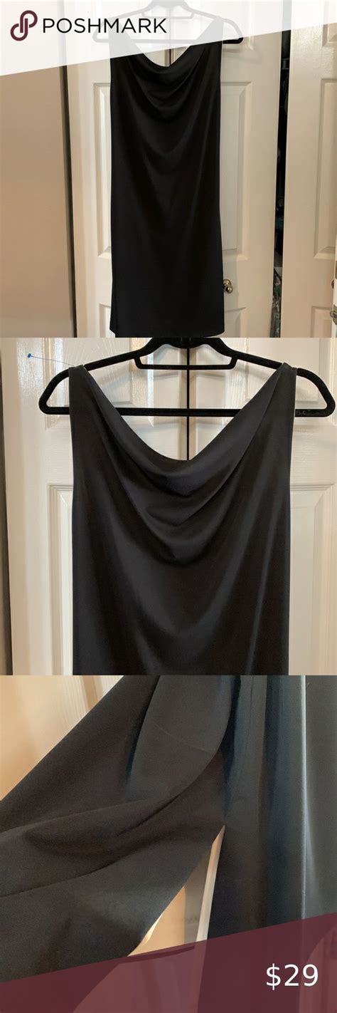 Reversible Poly Nude And Black Midi Dress SzS Black Midi Dress Travel Dress Midi Dress