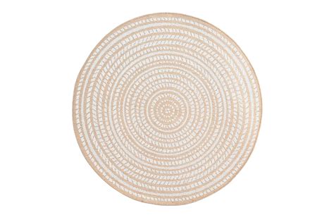 Alfombra Exterior Interior Polipropileno Faro Beige Redonda X Cm