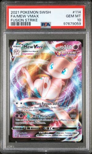 Pokemon TCG Mew VMAX 114 264 Fusion Strike Ultra Rare Card PSA 10 GEM