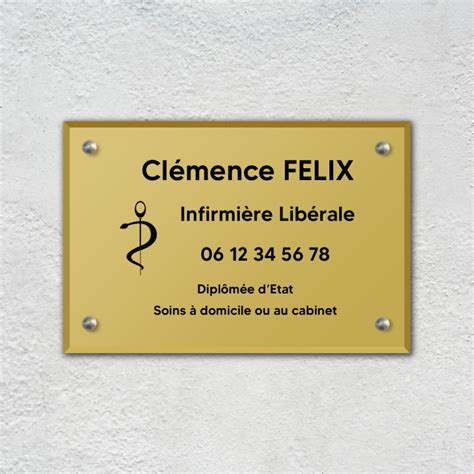 Plaque Professionnelle en Plexi pour infirmière avec logo DECOHO