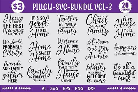 Pillow Svg Bundle Vol Bundle Creative Fabrica