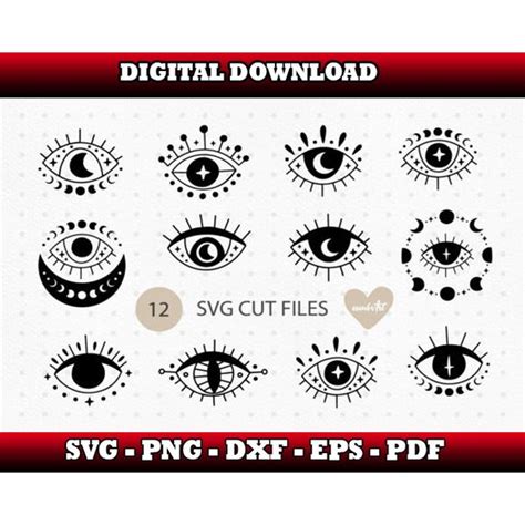 200 Eyes SVG Eyes Clipart Eyes Cut File - SVG, PNG, DXF, EPS - Inspire ...