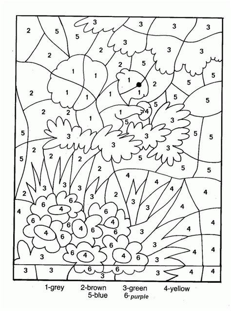 Free printable paint by numbers for kids