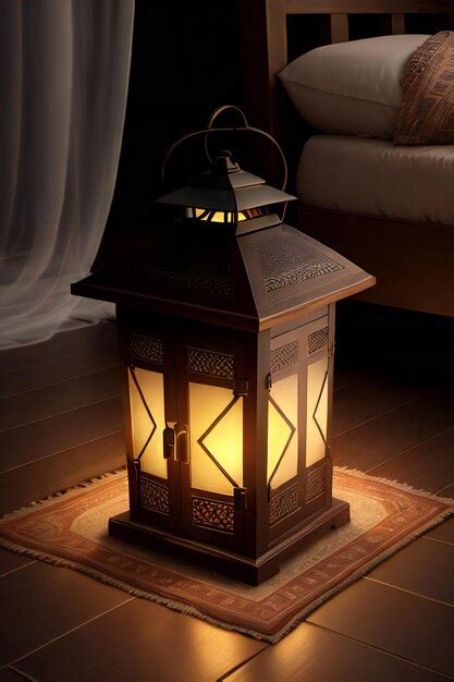 Premium Ai Image A Lantern Sitting On Top Of A Wooden Floor