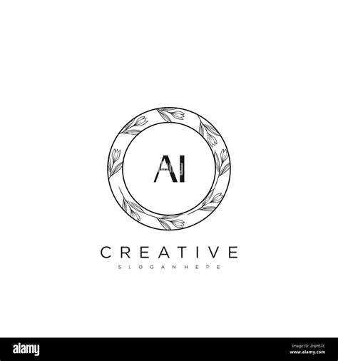 Ai Initial Letter Flower Logo Template Vector Premium Vector Stock