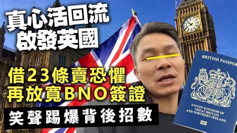 真心活回流啟發英國借23條賣恐懼再放寬bno簽證，笑聲踢爆背後招數 Youtube