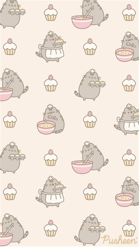 Pusheen The Cat Iphone Wallpaper Cat Pattern Wallpaper Pusheen Cute