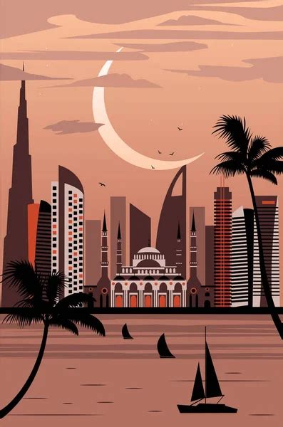 Symbols Kuwait City Blue Background Stock Vector By ©lagodka 190645238