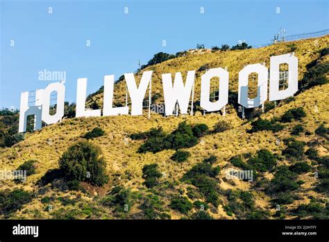 The Hollywood sign overlooking Los Angeles. The iconic sign was ...