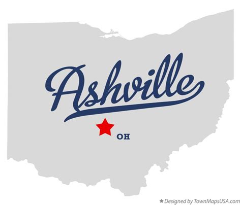 Map of Ashville, OH, Ohio